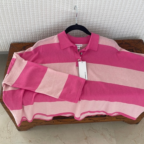 NWT MINNIE ROSE PINK COTTON CASHMERE TOP - Picture 3 of 5